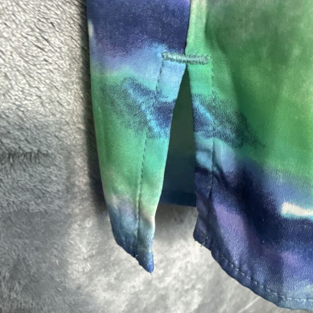 Chicos size 2 Lg Sleeveless blue green waterfall colors comfort - Picture 3 of 7
